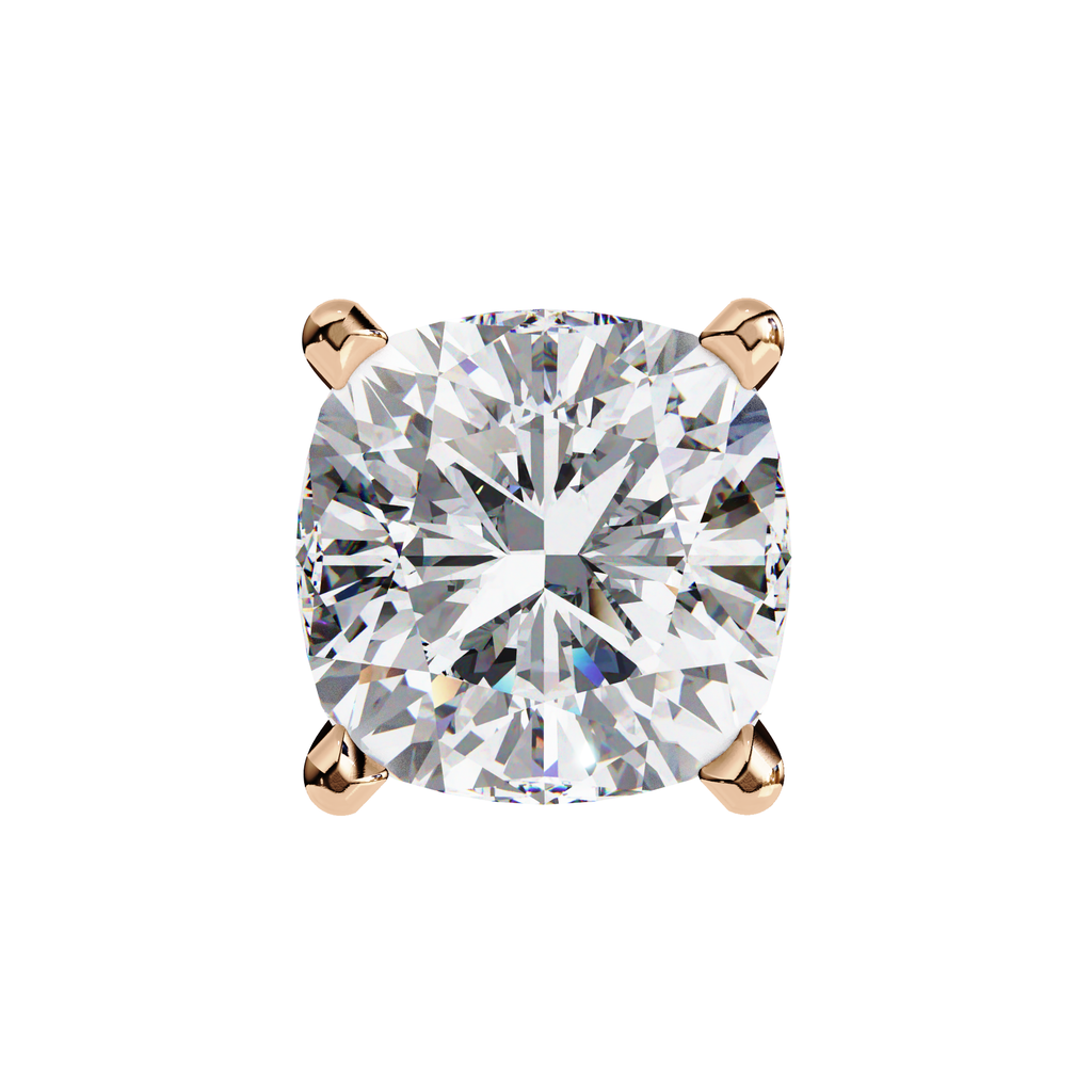 Elegant cushion cut diamond stud earrings