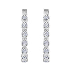White Gold pear diamond hoop earrings