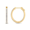 Minimal diamond hoop earrings in gold