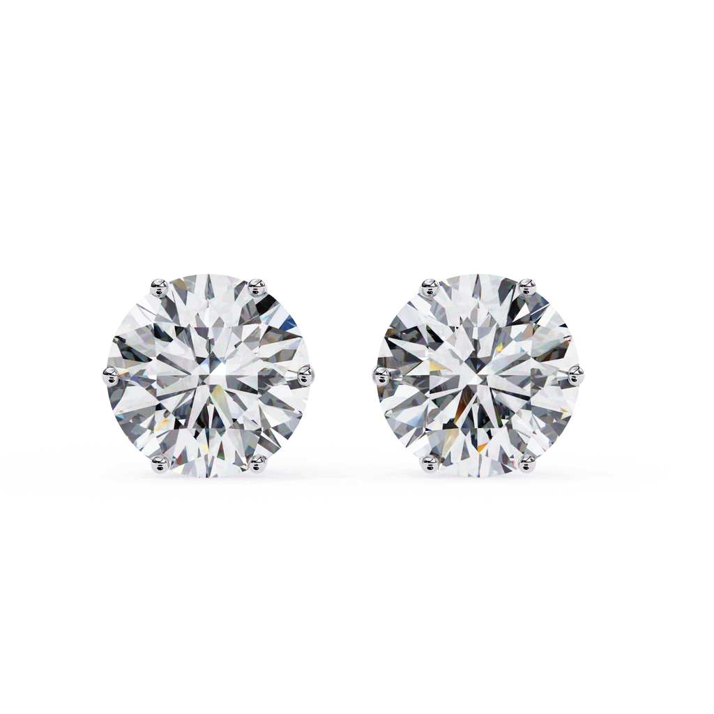 Elegant Round cut diamond stud earrings