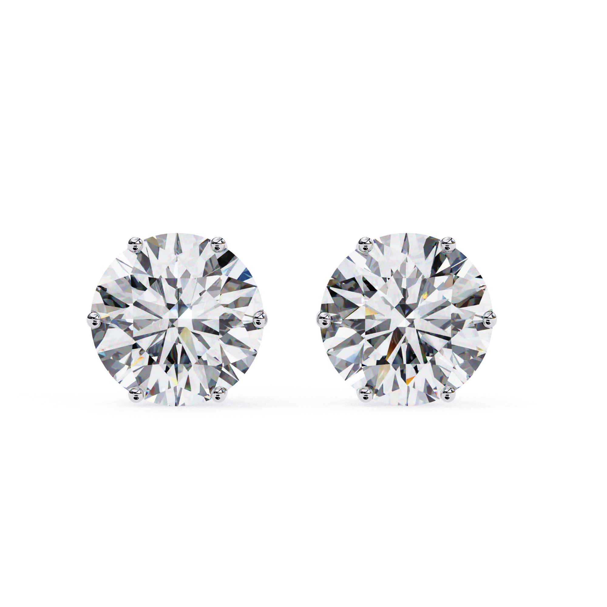 Elegant Round cut diamond stud earrings