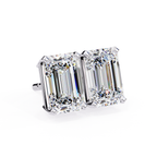 Minimal Emerald diamond stud earrings everyday wear