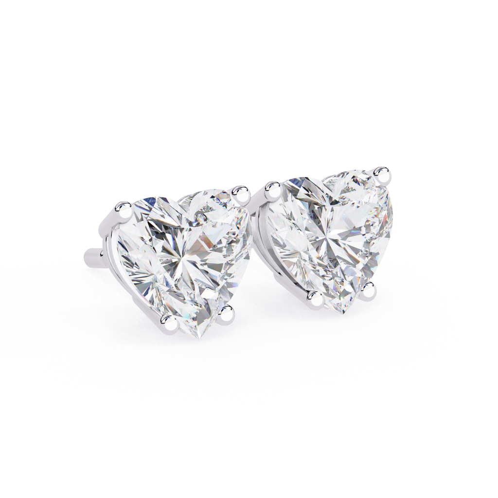 Luxury heart shaped diamond earrings