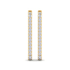 Gold rectangular diamond hoops