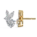 Luxury lab grown diamond stud earrings with round and marquise shape