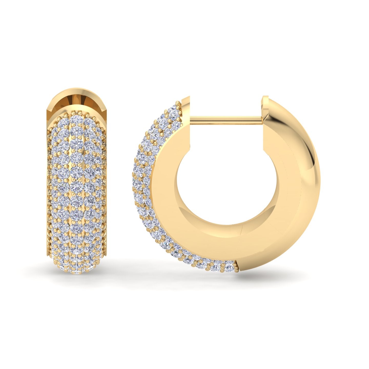Luxury gold diamond hoop earrings