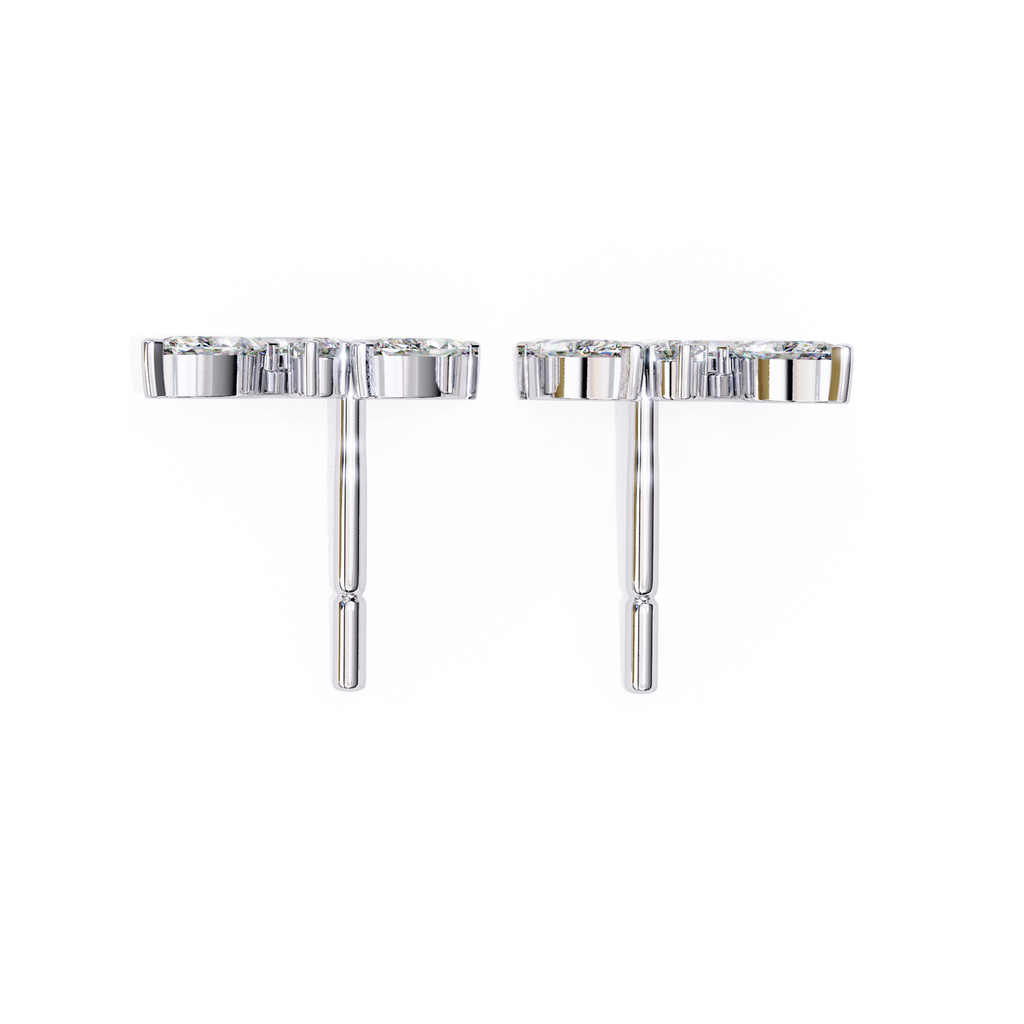 Modern diamond stud earrings marquise cluste
