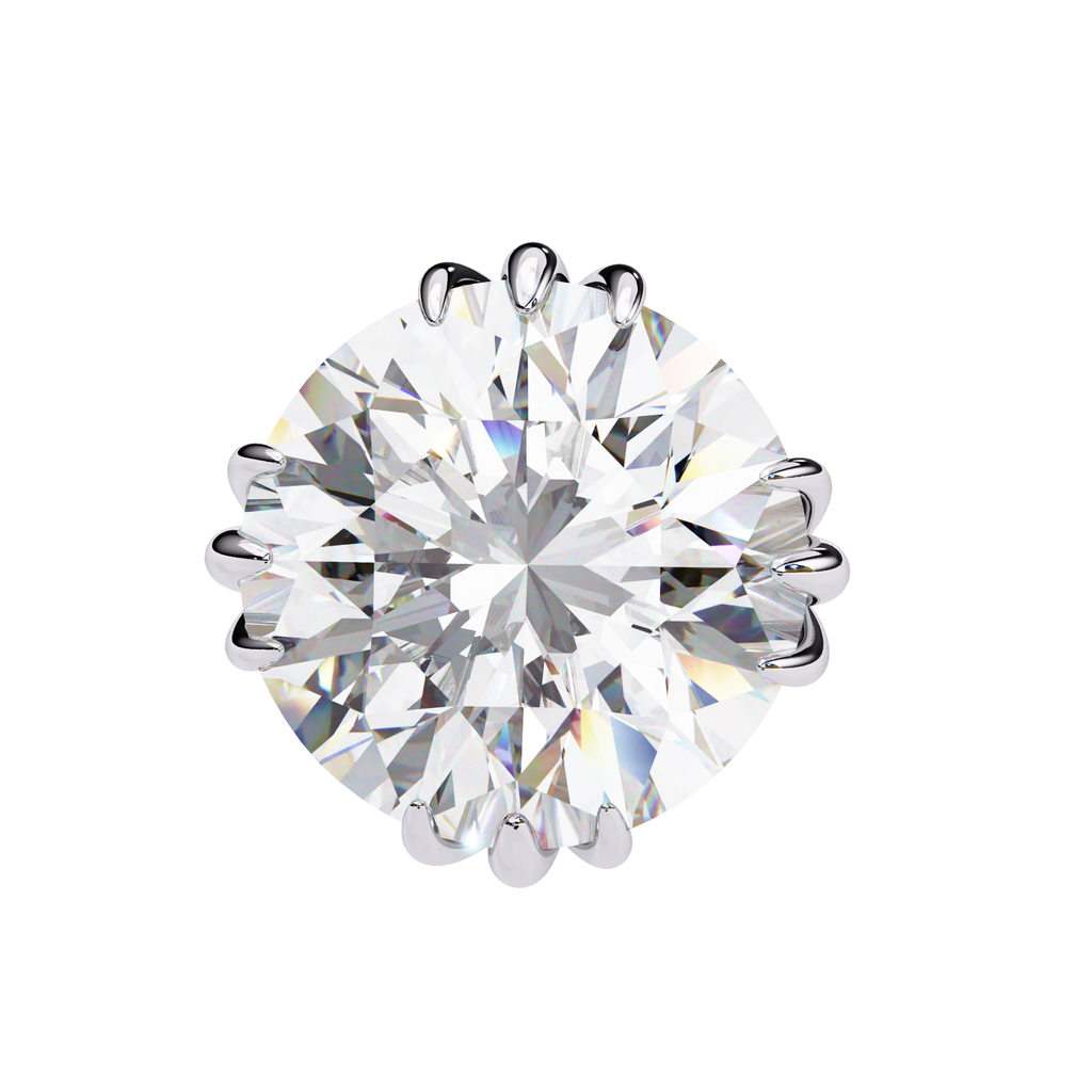Premium white gold Round cut diamond stud earrings