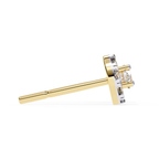 Round diamond stud earrings in gold