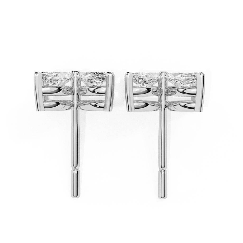 Minimal floral diamond earrings