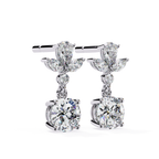 Bridal diamond drop earrings with round brilliant diamond