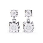Modern two tier white gold diamond earrings
