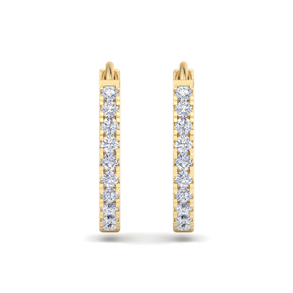 Minimalist diamond hoop earrings