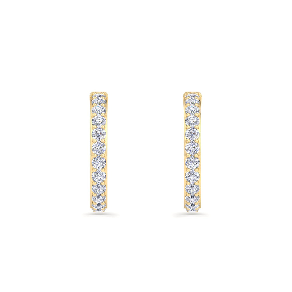 Classic gold diamond hoop earrings