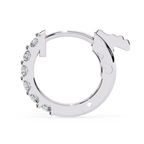 Pavé style round diamond hoop earrings in White Gold