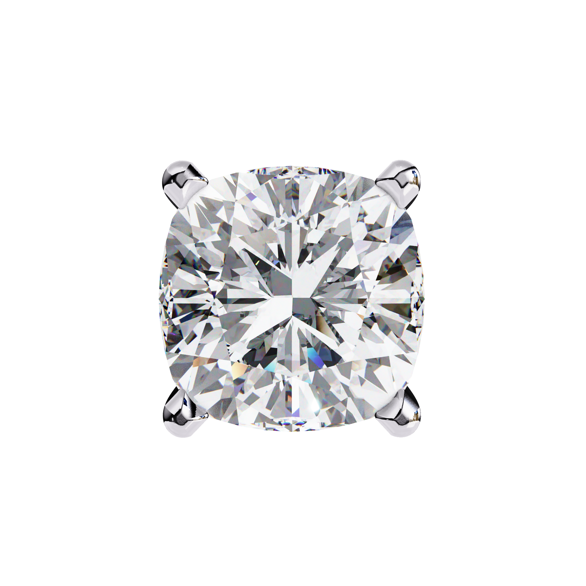 Elegant cushion cut diamond stud earrings