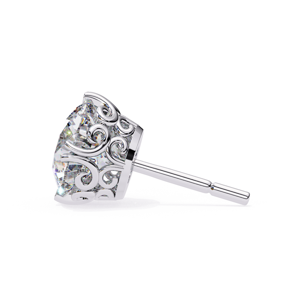 Round diamond stud earrings