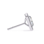 Elegant Radiant cut halo diamond stud earrings