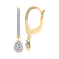 Teardrop diamond hoop earrings in gold