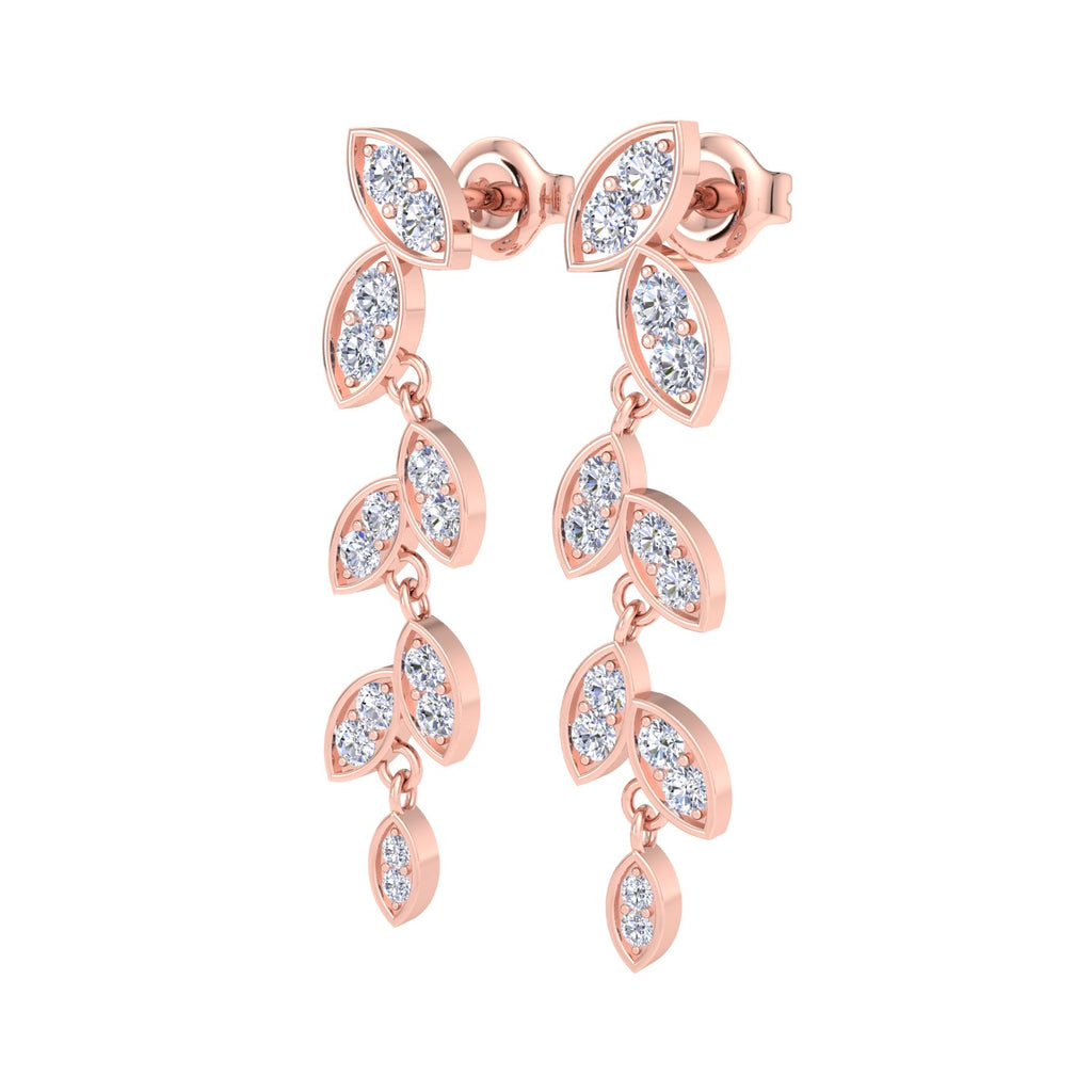 Diamond drop earrings in Rose Gold