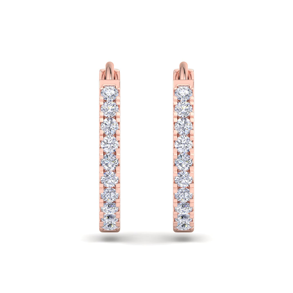 Minimalist diamond hoop earrings