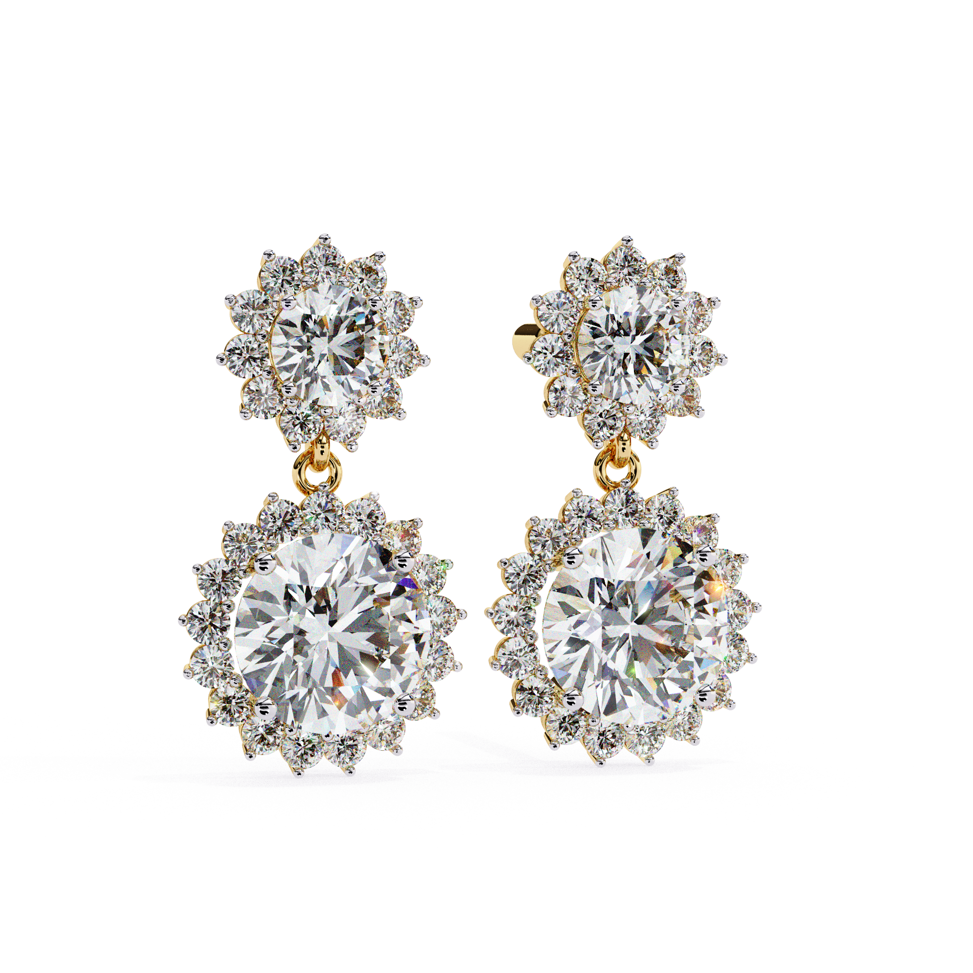 Statement diamond drop earrings