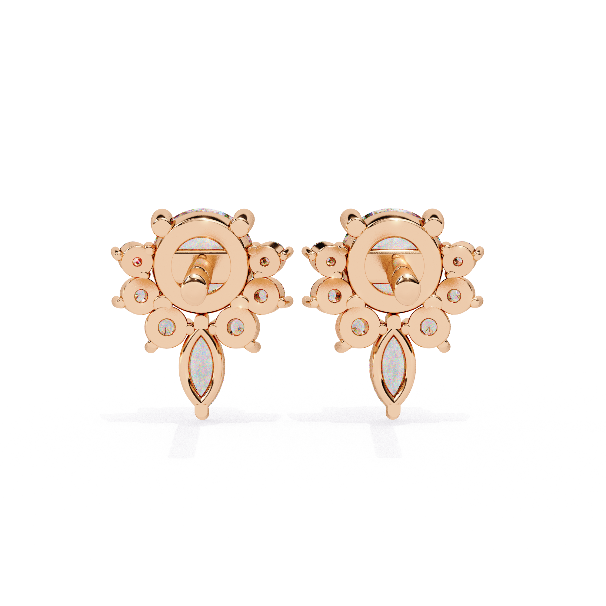 High sparkle diamond stud earrings