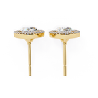 Designer Pear shaped diamond halo stud earrings