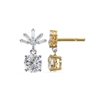 Statement diamond drop earrings in gold