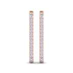 Rose Gold rectangular diamond hoops
