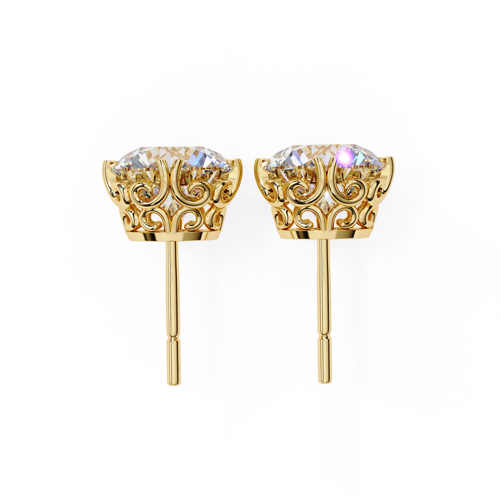 Designer Round diamond stud earrings