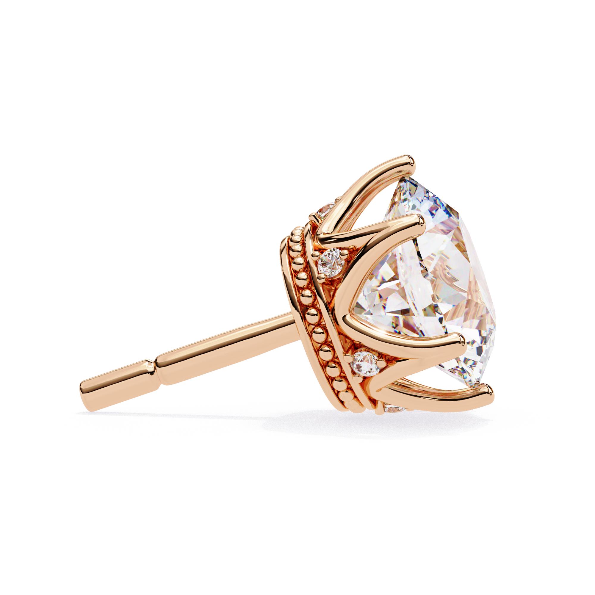 Statement crown diamond earrings symmetrical design