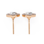 Designer Pear shaped diamond halo stud earrings