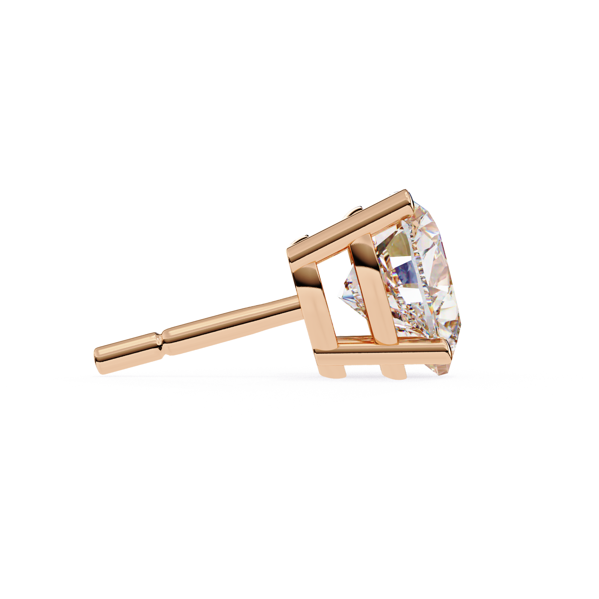 Classic prong set heart diamond stud earrings for women