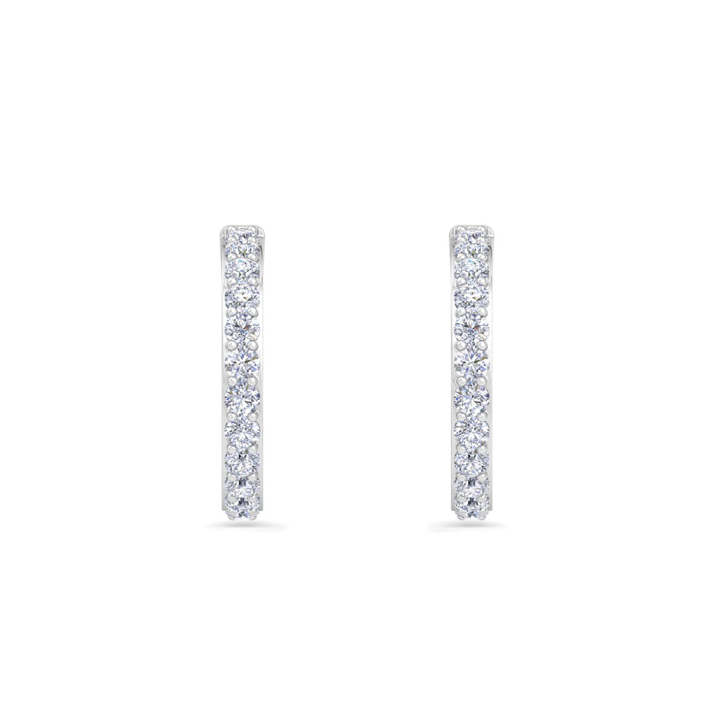 White Gold diamond half hoop earrings