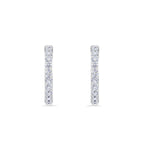 White Gold diamond half hoop earrings