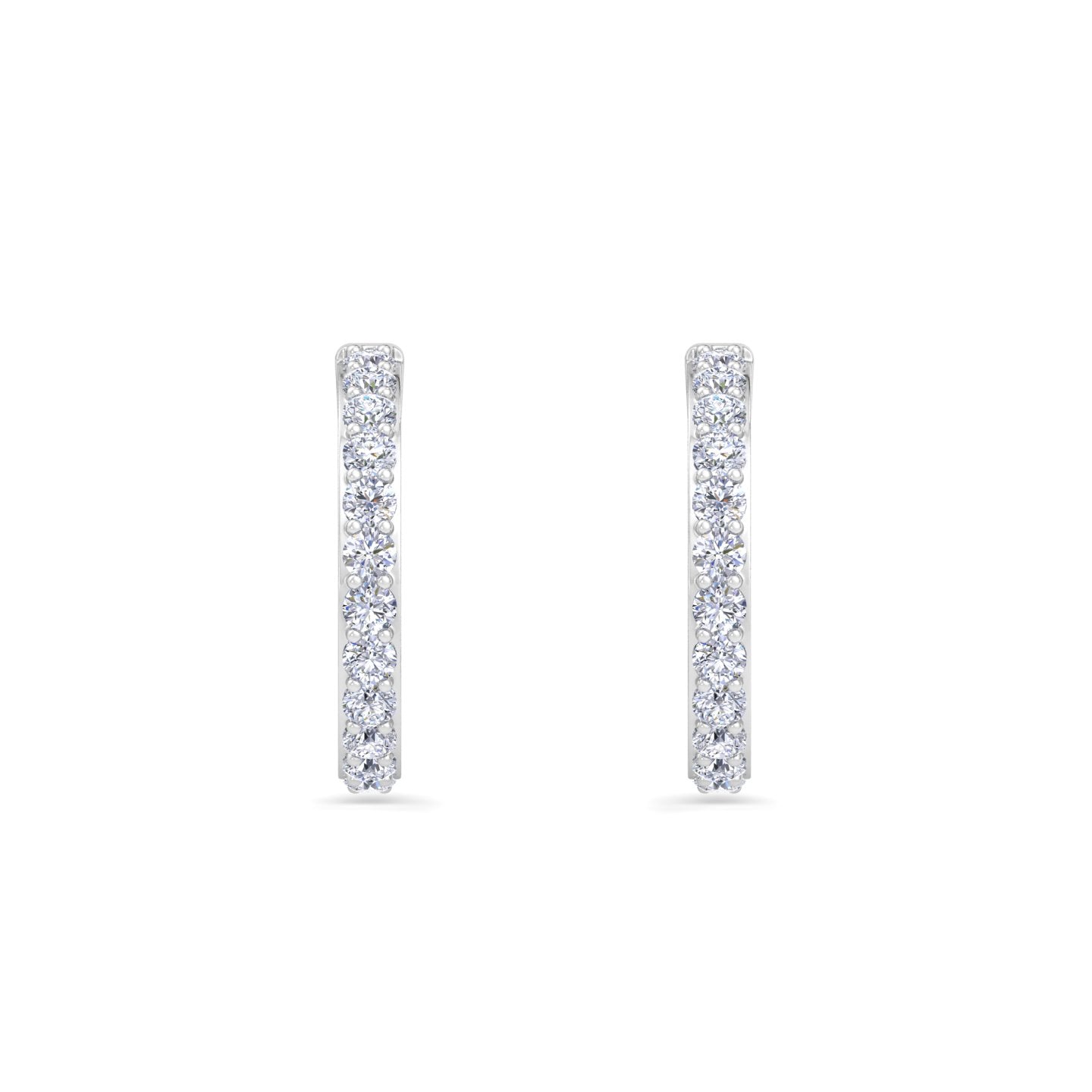 White Gold diamond half hoop earrings