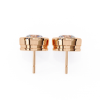 Architectural bezel diamond stud earrings