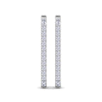 White Gold rectangular diamond hoops