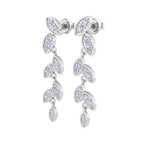 White Gold leaf-shaped diamond drop earrings