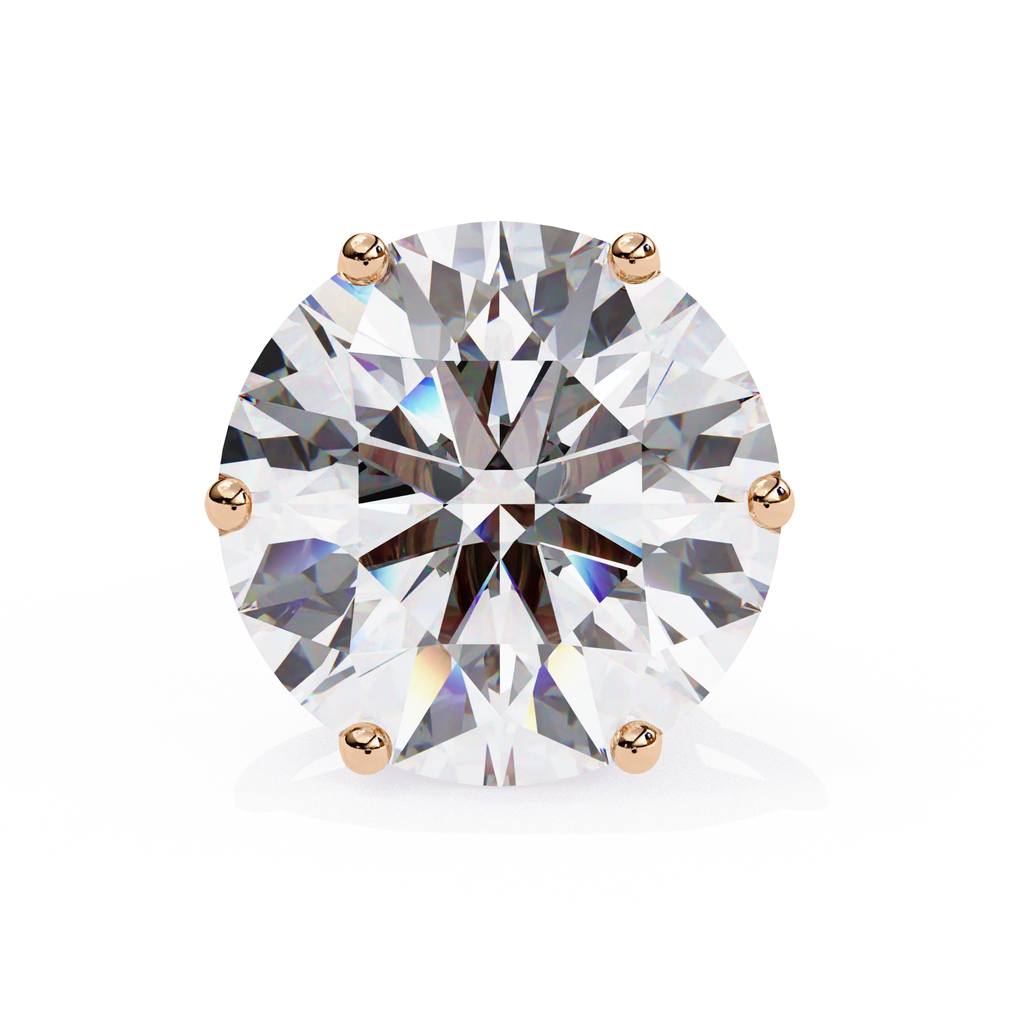 Round diamond stud earrings