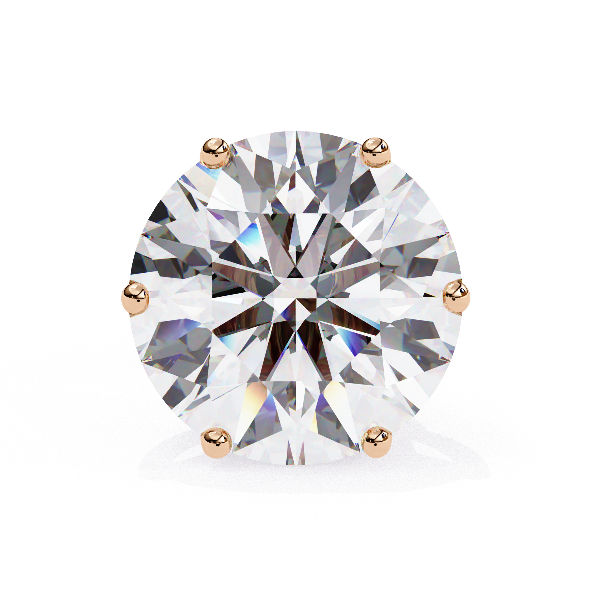 Round diamond stud earrings