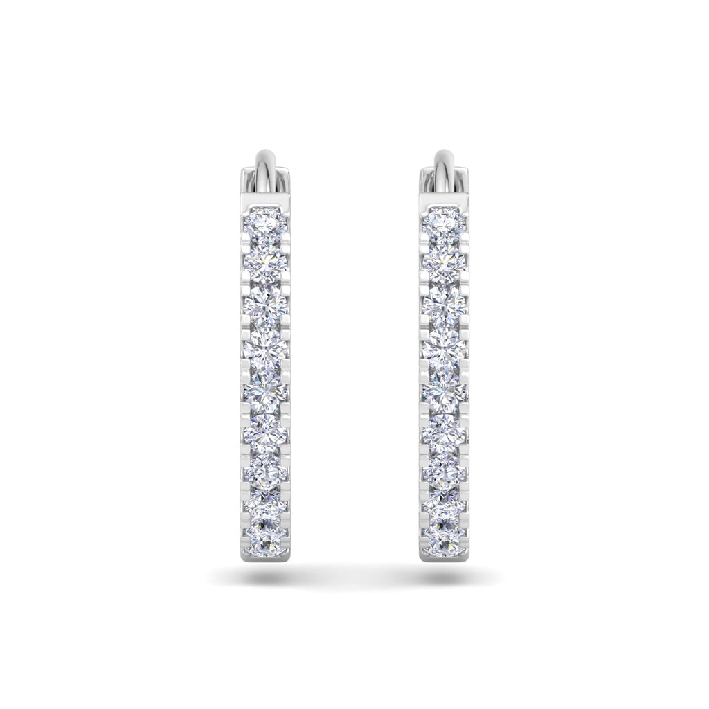 Minimalist diamond hoop earrings