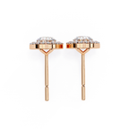 Designer Oval shaped diamond halo stud earrings