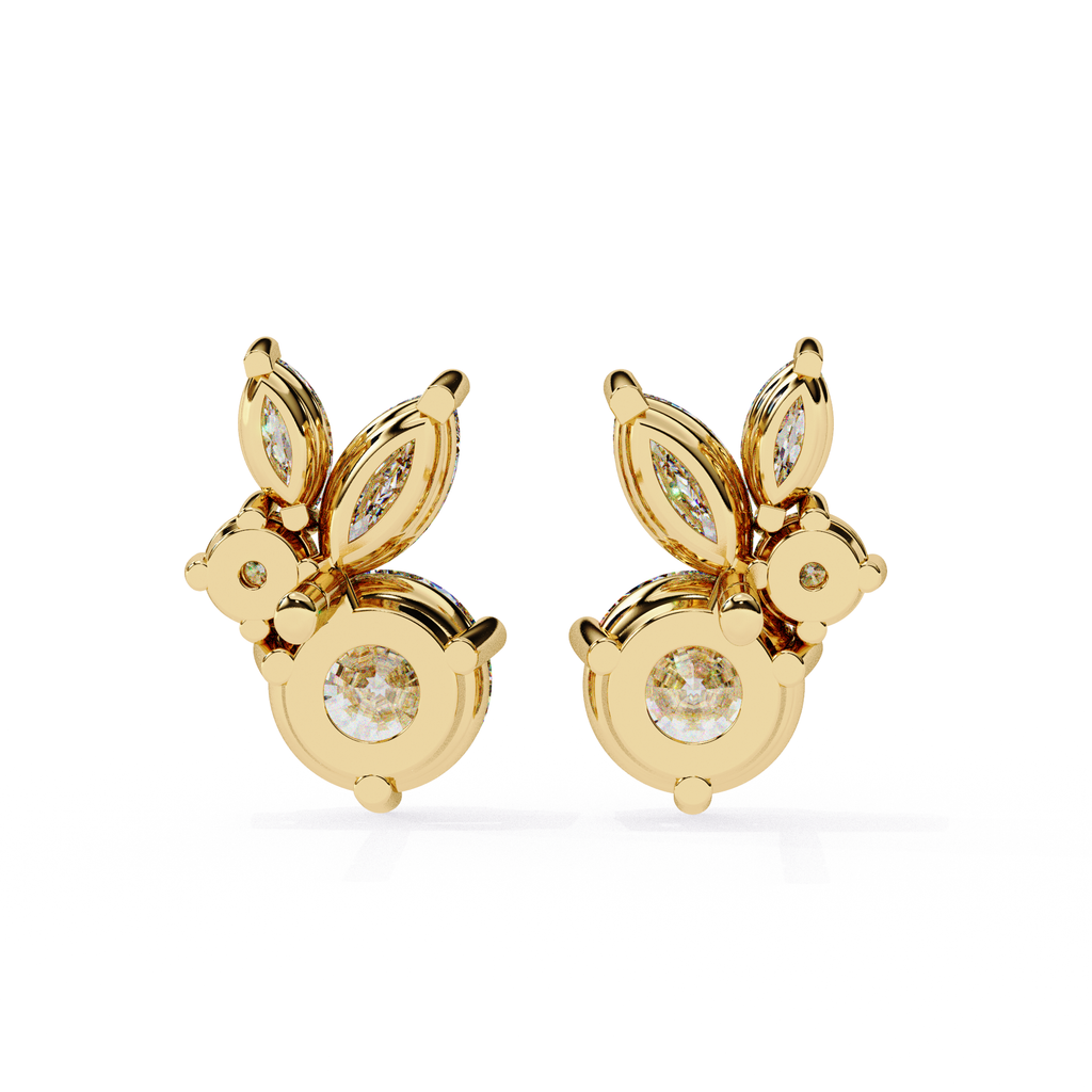 Premium gold diamond stud earrings