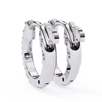 Minimal white gold diamond hoop earrings