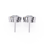 Bezel round diamond stud earrings everyday wear