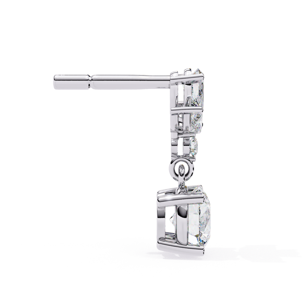 Premium diamond drop earrings lab grown diamonds in White Gold