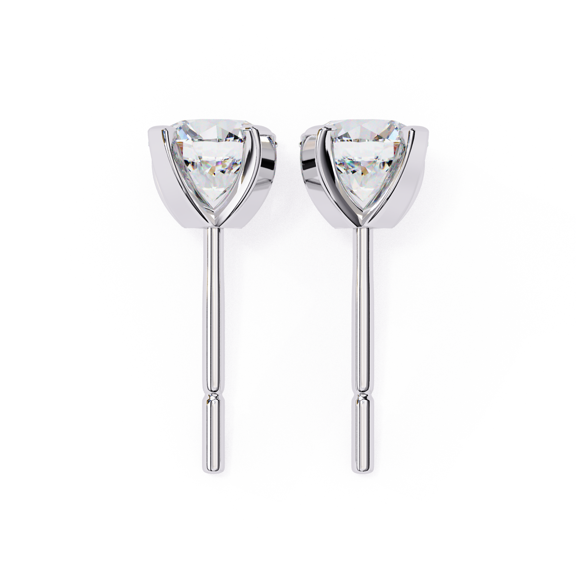 Designer Round diamond stud earrings