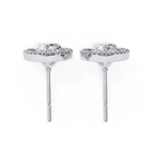 Designer Pear shaped diamond halo stud earrings